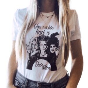 Hocus Pocus Bad Witch Halloween Tee Shirt / Top size women’s small - B&W